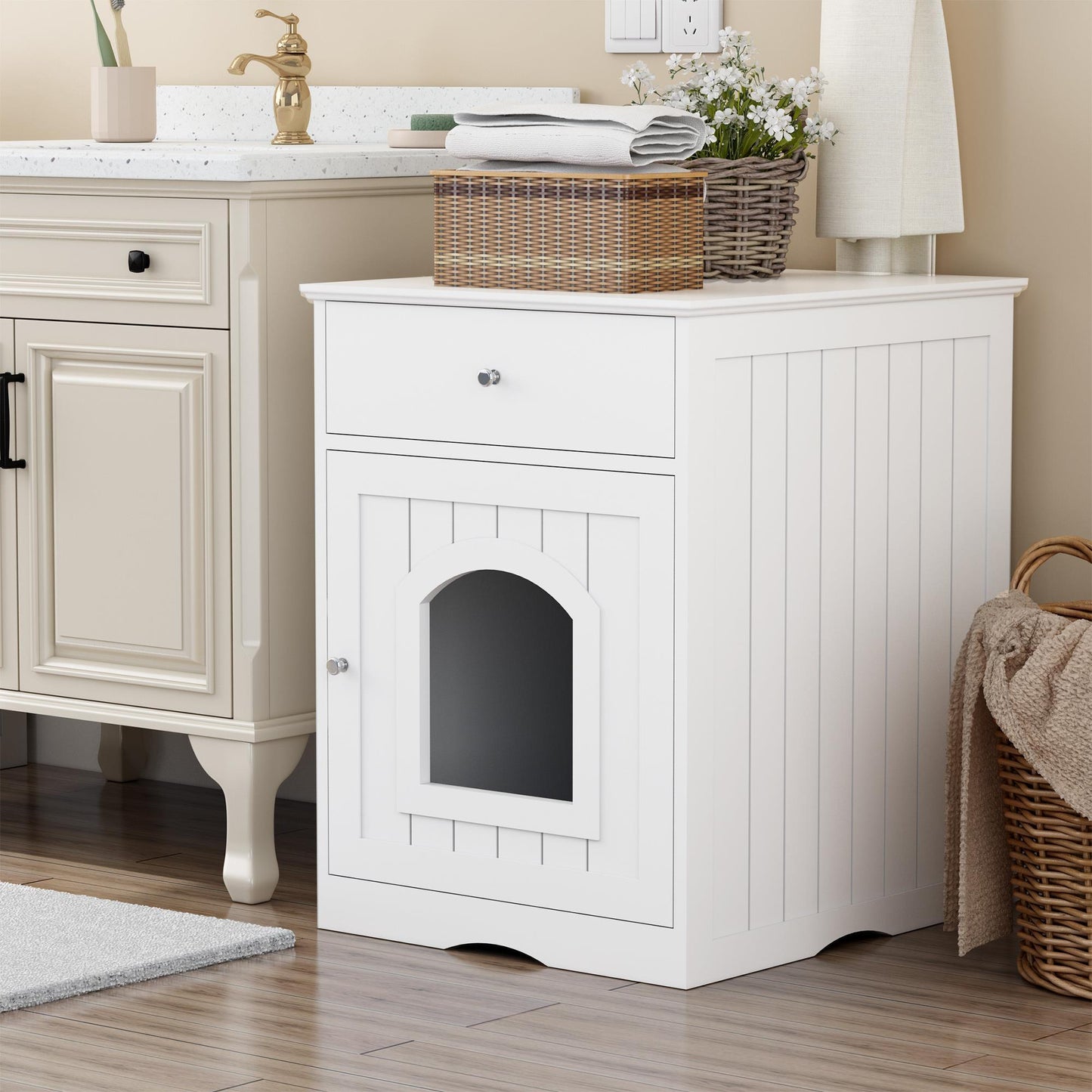 Wooden Pet Cage, Cat Home Bedside Table
