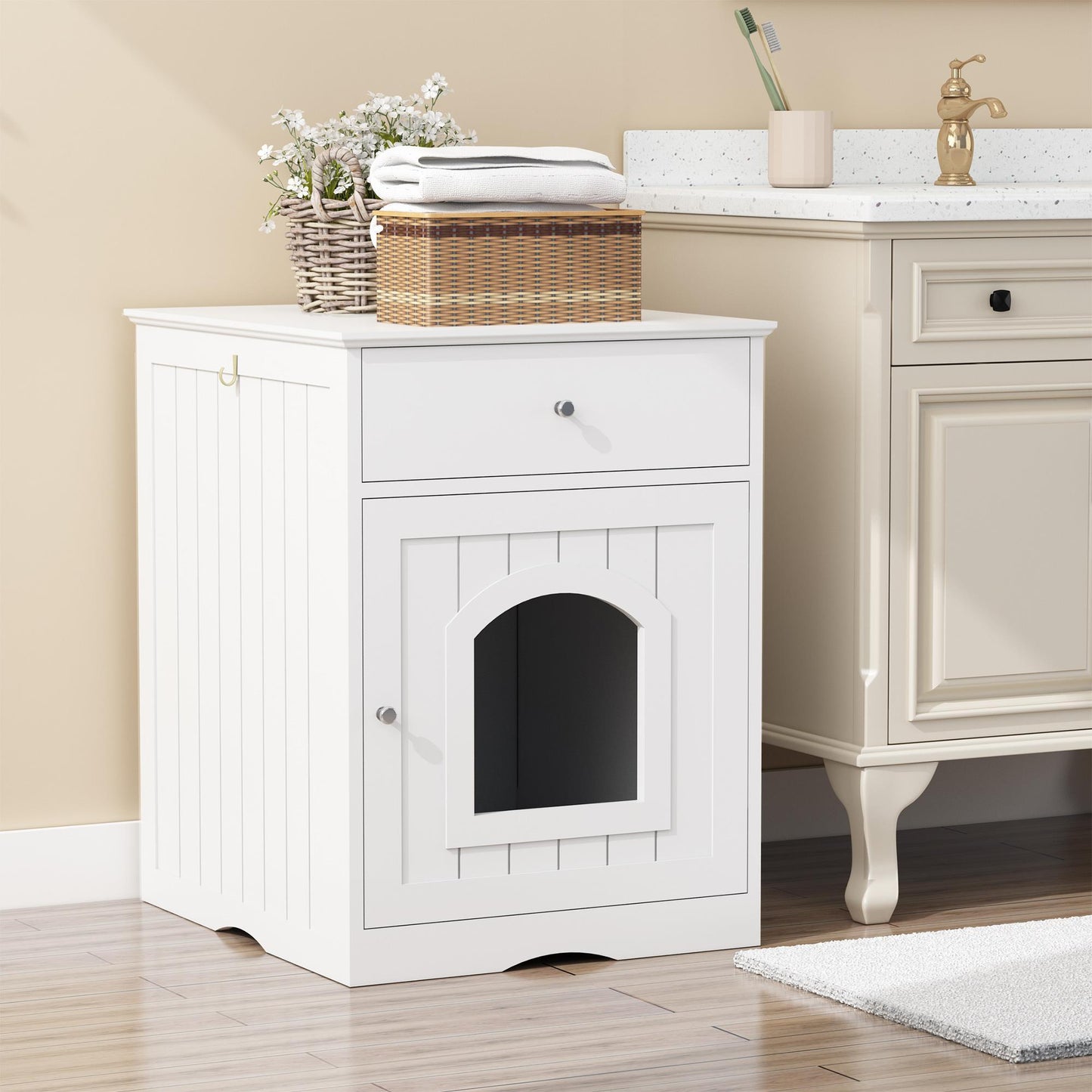 Wooden Pet Cage, Cat Home Bedside Table