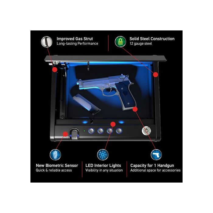 Quick Access Biometric Pistol Safe with Lights QAP1BLX