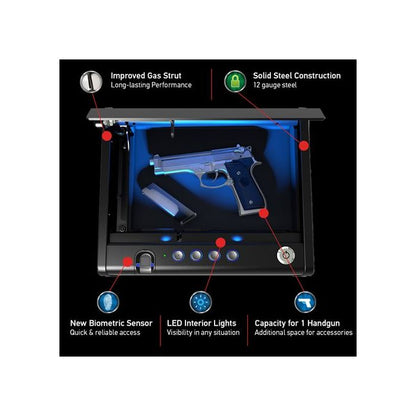 Quick Access Biometric Pistol Safe with Lights QAP1BLX