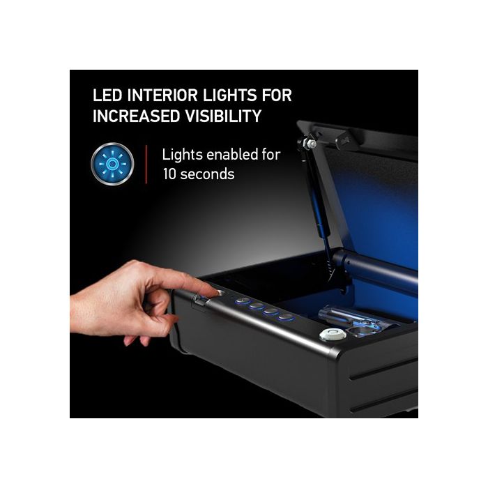 Quick Access Biometric Pistol Safe with Lights QAP1BLX