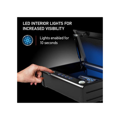 Quick Access Biometric Pistol Safe with Lights QAP1BLX