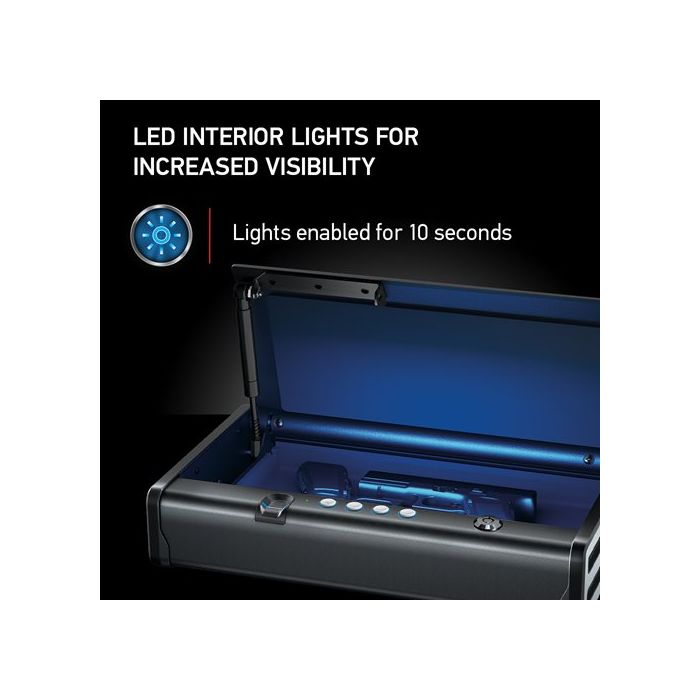 XL Quick Access Biometric Pistol Safe with Lights QAP2BLX