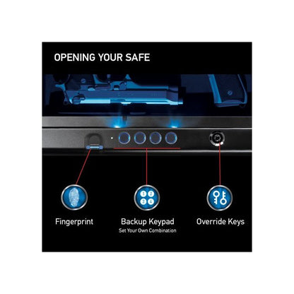 XL Quick Access Biometric Pistol Safe with Lights QAP2BLX